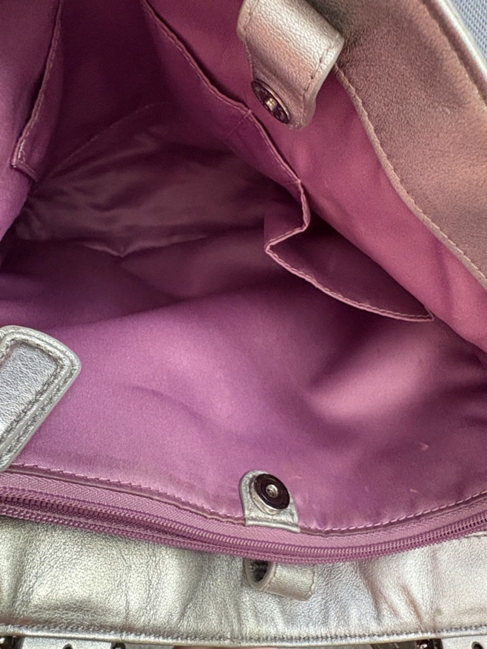 Coach Vintage F17407 Purple and Gray Y2K Signature Tote with Silver Trim - Picture 13 of 13